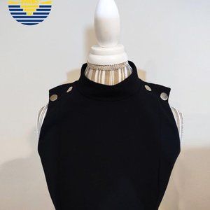 TH Essential Button Shoulder, Sleeveless Jumpsuit.